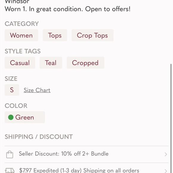 WINSOR CROP TIP BUNDLE 💚❤️💚❤️ - Picture 6 of 6